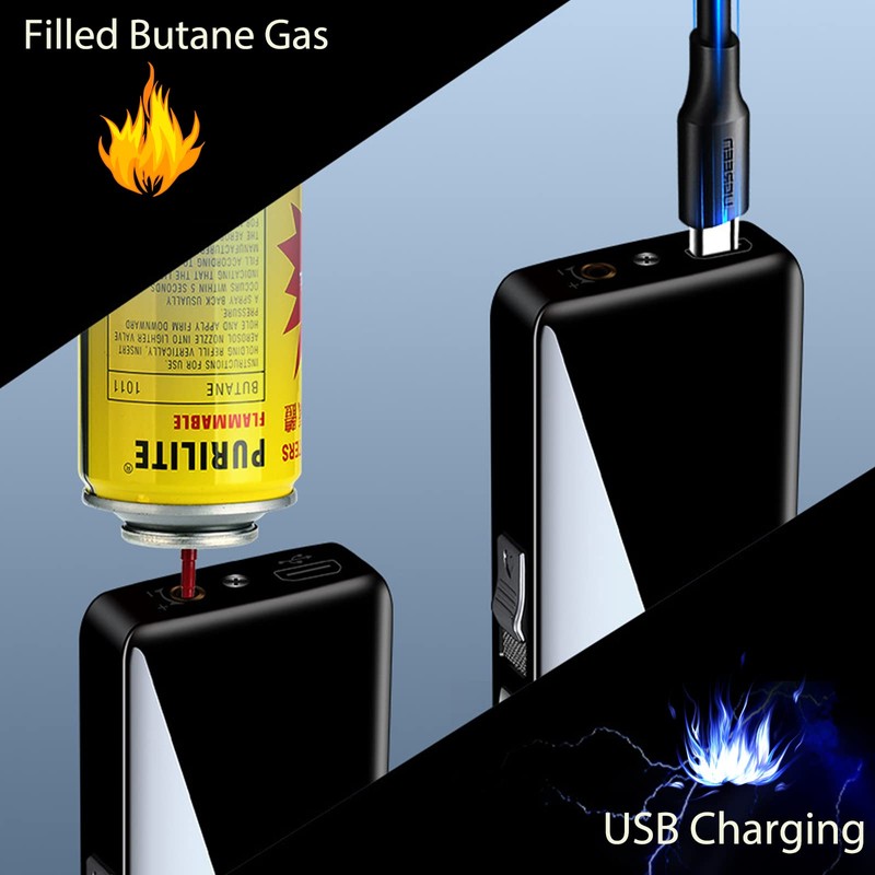 Dragon Arc Lighter - Jet Flame Torch, 2-in-1 USB Rechargeable