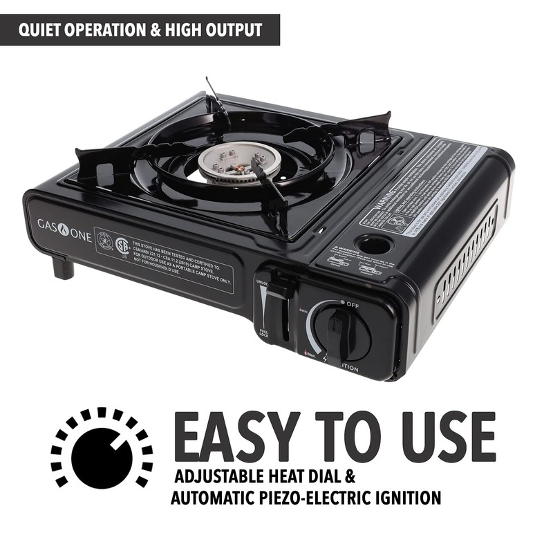 GasOne GS-1000 7,650 BTU Portable Butane Gas Stove Automatic Ignition