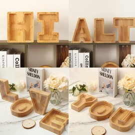 Wooden Piggy Bank Engraved Coin Bank Piggy Bank DIY Child's Name Money Box Wooden Piggy Bank 9x9 Gift for Kids, Christmas Birthday Gift (D)