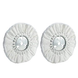10" Soft Airway Buffing Wheel White Flannel / 5/8'' Arbor Hole/Finish Polish Step for Angle Grinder - 2 PCS