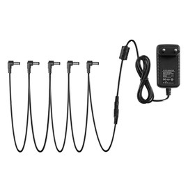 Donner Power Supply Adaptor for Guitar Effects Pedal 9V DC 1A with 5 Daisy Chain Free Cable (DPA-1)