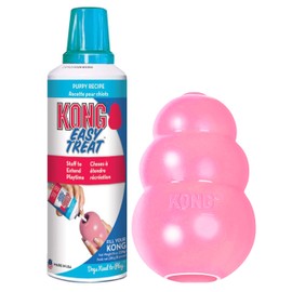 KONG - Puppy Toys for Teething with Puppy Easy Treat Stuffing (Colors May Vary) - for Small Puppies