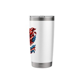 Patriotic Corgi Riding Eagle Funny 4th of July USA Flag Stainless Steel Insulated Tumbler