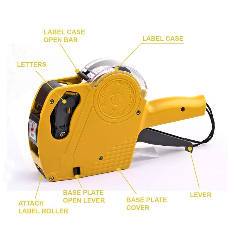 ASIBT MX5500 EOS Yellow 8 Digits Pricing Gun Kit with