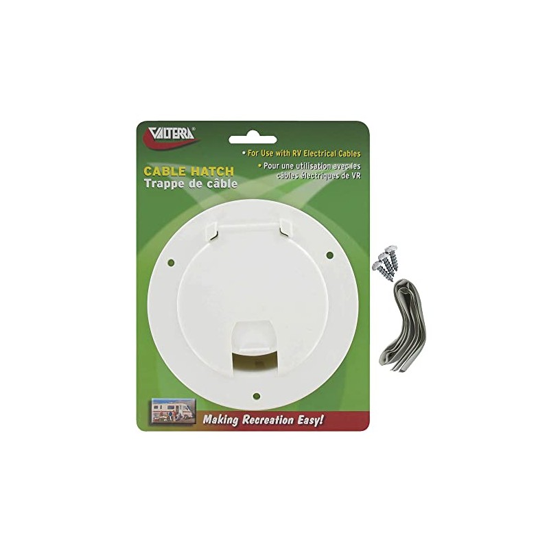 Valterra A10-2135VP Large Round Cable Hatch - White