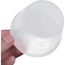 AKOAK Plastic Transparent rice Measuring Cup, 160ml Rice Cooker Measuring Cup, Double Scale Rice and Dry Material Measuring Cup, Kitchen Supplies - Pack of 2