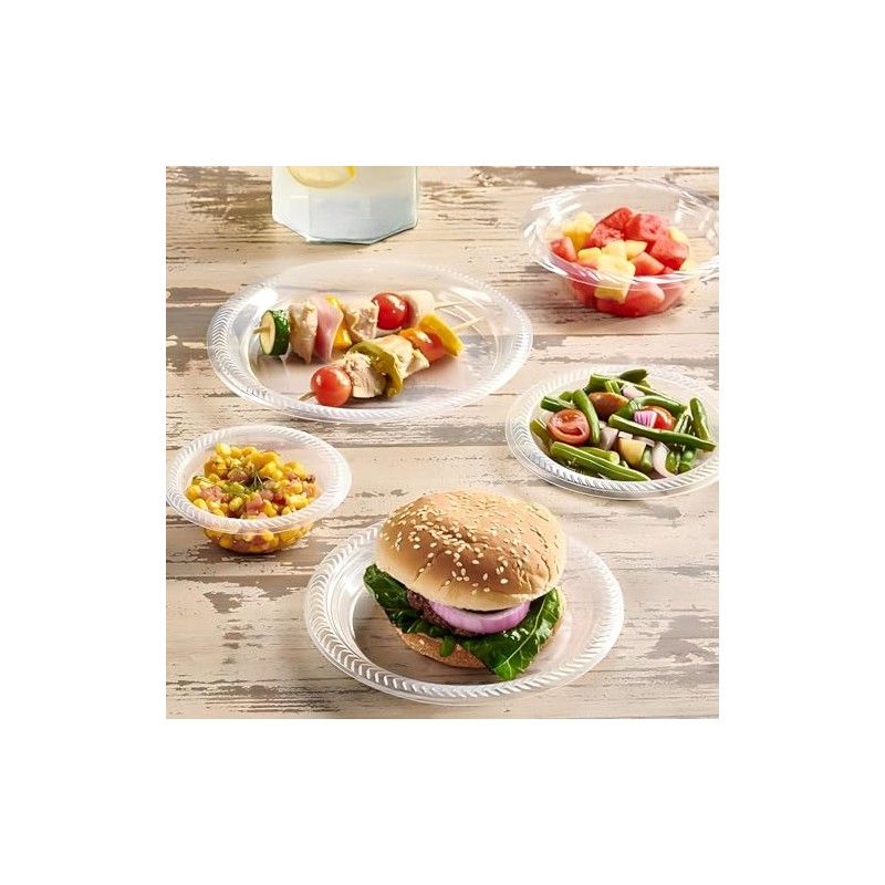 Exquisite Clear Cuisine Plastic Plates - 6" (Pack of 40)