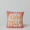 Creative Co-Op, Multicolor Ciao Bella Cotton and Linen Printed Pillow