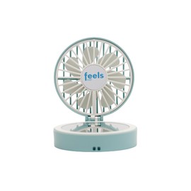 Feels Lash Compact Mini Fan Mirror Handheld Portable USB Rechargeable Adjustable Speed Fan for Eyelash Extensions Makeup Travel (Baby Blue)