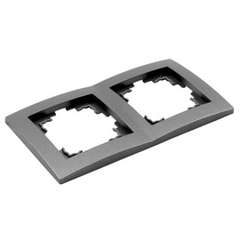 MC Power Frame | Flair | for Switch Sockets, 2-Way Socket Frame, Switch Frame, Double Frame, Dark Grey, Anthracite, Matt