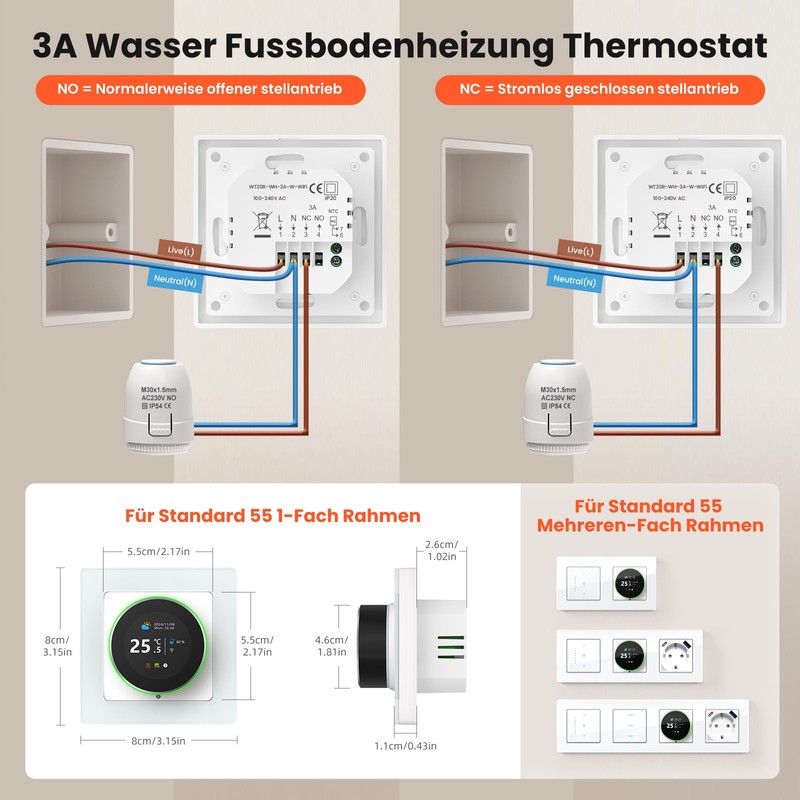 MIUCDA Smart Thermostat Water Underfloor Heating WiFi Rotary Knob Room