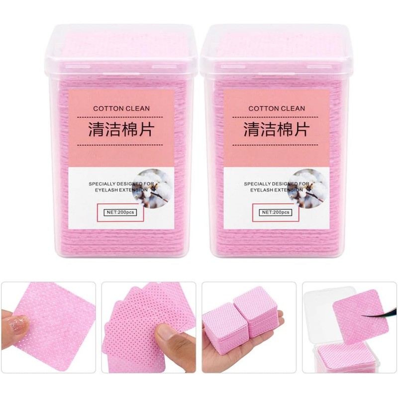 Paños para Limpiar Pegamento de Pestañas 400 Piezas Rosa, Toallitas