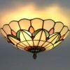Skyweel Tiffany Style Ceiling Light Vintage Stained Glass Flush Mount