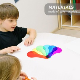 jojofuny 6pcs Color Translucent Film Color Filter Board for Photography and Teaching Tools - Red Light Filter and Colored Overlays for Creative Projects