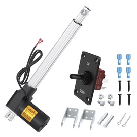 12V Linear Actuator, 10 Inch Stroke Heavy Duty Electric Actuator 6000N/1320lb with Manual Switch Controller IP54 Waterproof