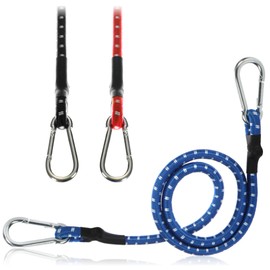 COM-FOUR® 3x elastic straps - luggage straps with white stripes - tension rope with snap hook - elastic straps for bicycles, cars, luggage (80cm - 3 pieces - colorful)