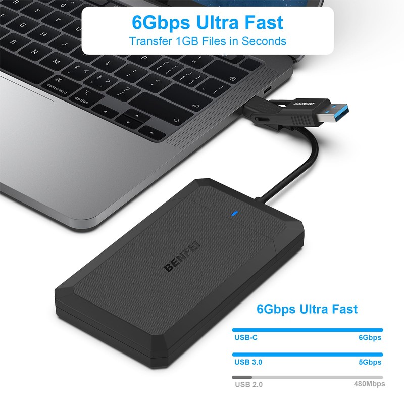 BENFEI 2.5 Inch SATA to USB Tool-Free External Hard Drive