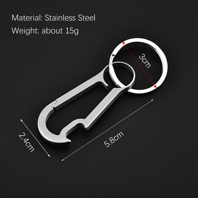 Keychain Bottle Opener, Carabiner Key Chain Clip Hook with Key