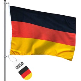 FBS Premium Flag with Eyelets - Weatherproof Flag Germany 150 x 100 cm - Durable Flags and Flags from Around the World - Germany Flag Made of Spun Polyester 155 g/m