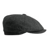 Gamble & Gunn Shelby' Flat Cap Grey Herringbone Vintage Style