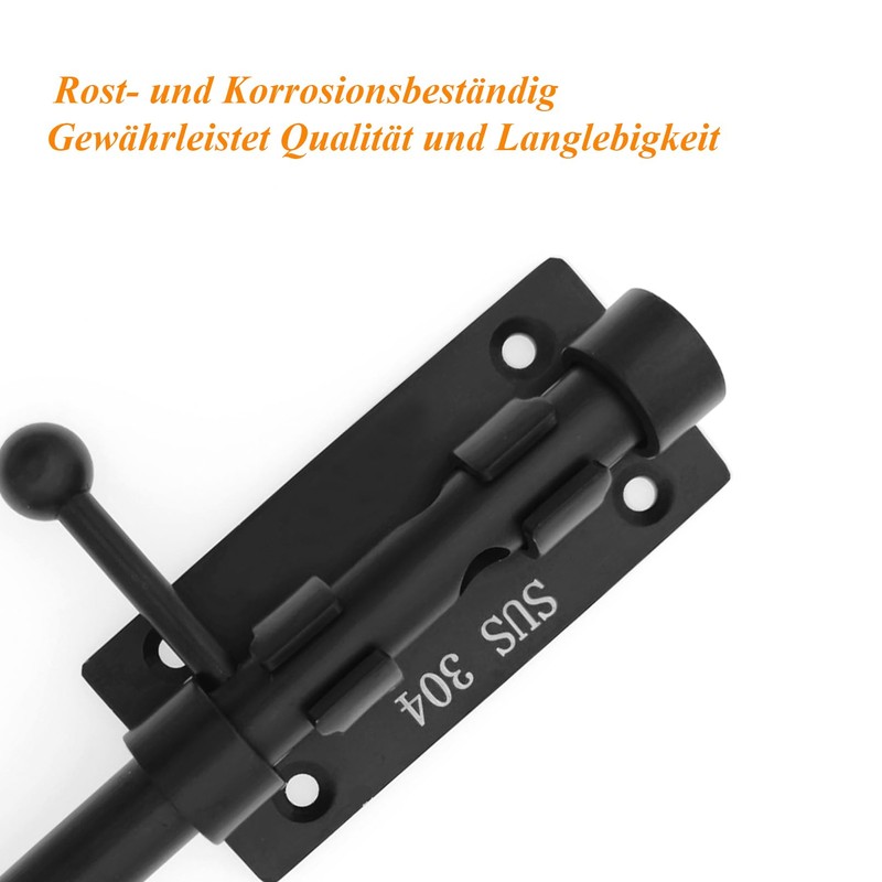 Sliding Bolt Gate Latch 304 Stainless Steel Barrel Bolt Heavy