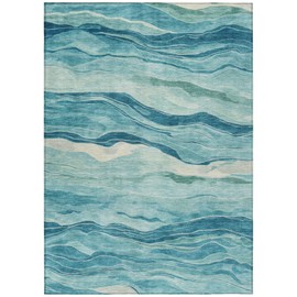 Addison Rugs Chantille ACN1251 Turquoise 2'6" x 3'10" Indoor/Outdoor, Machine Washable, Easy Clean, Non Shedding, Bedroom, Living Room, Dining Room, Kitchen, Patio Rug