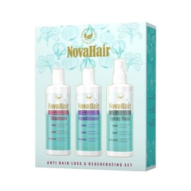 NovaHair Anti-hair loss & regenerating set with combination of natural plant extracts such as: Onion, Garlicand Watercress helps to stimulate hair roots while reducing hair loss.
