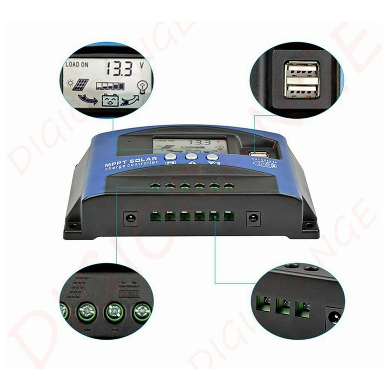 DIGISHUO 30A MPPT Solar Charge Controller with LCD Display Dual