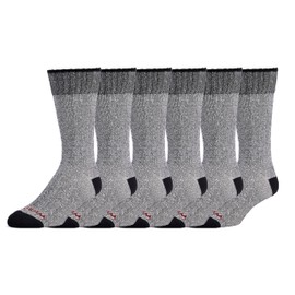 Wrangler Men's Wool Blend Crew Socks – Thermal, Warm & Durable Winter Socks for Men – 6-Pack, Hiking & Work Socks, Size 6-12