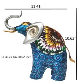 TXYS Elephant Decor for Home Metal Statues Art Handcrafted Weaving Lovely Elephants Decor Statue Art Elephant Iron Sculpture Decoration Indoor Crafts Animal