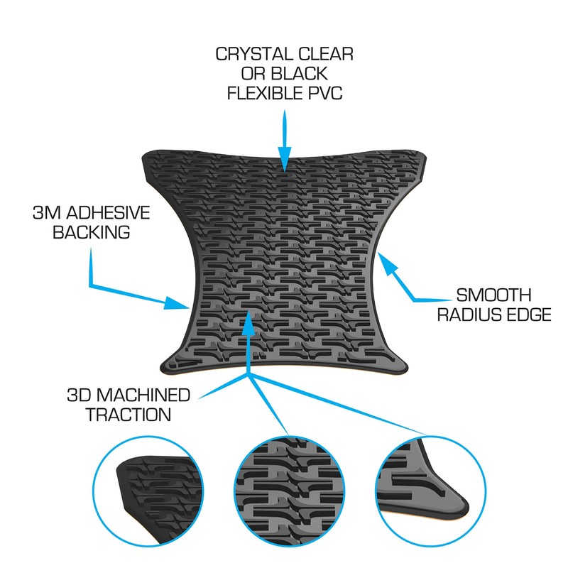 STOMPGRIP | Motorcycle Center Tank Pad Protector | Universal Fit