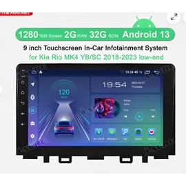 9 Inch Double Din Car Stereo for Kia Rio YB/SC 2018-2023 Android 13 IPS Touchscreen Car Radio w/Wireless Carplay Android Auto GPS Navigation Bluetooth WiFi FM SWC AHD Mirror Link Backup Camera, 2+32G
