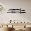 Suerhatcon 3-Tier Sword Stand Wall, Wooden Sword Holder Katana Wall
