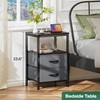 Huuger Nightstand with Charging Station, Fabric Drawers, End Table with