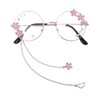 Kawaii Sakura Glasses With Chain - Cute Cosplay Accessories, Glass