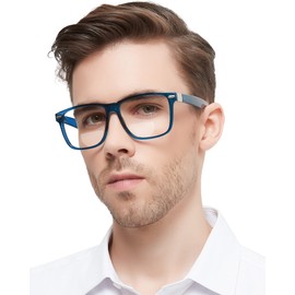 MARE AZZURO Oversized Bifocal Reading Glasses 1.75 Men Blue Light Blocking Readers 1.00 1.25 1.50 1.75 2.00 2.25 2.50 2.75 3.00 3.50 (Blue, 1.75)