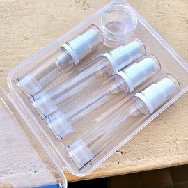 Mini Transparent Empty Bottle 5-Piece Set for Decanting Case Included