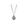 [MAHINA] Flower Pearl Polished Shell Single Pendant Gray Pearl, Brass