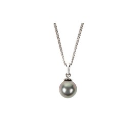 [MAHINA] Flower Pearl Polished Shell Single Pendant Gray Pearl, Brass