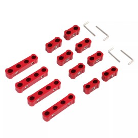 LokoCar Spark Plug Wire Separator Divider 8mm 9mm 10mm Fits For Racing Car (Red) 12Pcs