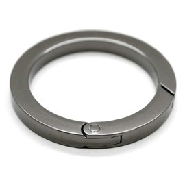 Round Carabiner Key Ring Set of 4 Lightweight, Storage, Easy to Fix, Easy to Remove, One Touch Fashionable (Inner Diameter 0.7 inches (19 mm), Black)