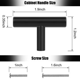 Romeda 12 Pack Black Cabinet Knobs, 2in Single Hole Cabinet Hardware with Screws 1in & 1.5in, Drawer Pulls (Black) for Kitchen Bedroom Bathroom Furniture