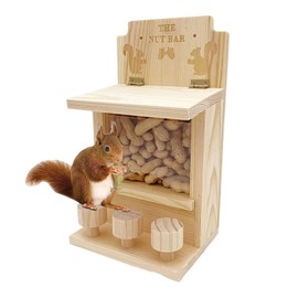 AIXXCUVQ Wood Outdoor Feeder Easy to Feed Nuts Without Worrying About Damage Enlarged Chair is More Convenient for Squirrels