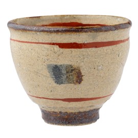 Marui Pottery MR-3-4043 Shigaraki Ware Hechimon Tea Cup, Capacity Approx. 8.5 fl oz (240 ml), Kusu Tetsue, Beige