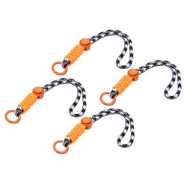 PATIKIL Paracord Lanyard Keychain, 4Pcs Cell Phone Keychain Rope Wrist Lanyards Braided Strap with Spring Ring for Hanging Key, Wavy Design, Black, White, Orange