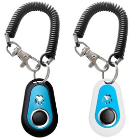 HoAoOo Pet Dog Trainging Clicker with Wrist Band/Clickers for Cat, Horse, Birds or Other Animals (Black + White)