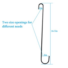 Vindar 4 Pack 16.5 Inches Bird Feeder Hook Extra Large S Hooks Heavy Duty Hooks Hangers for Tree Branch, Bird Feeder, Hummingbirds Feeders, Bird House, Office, Wind Chimes, Lanterns, Gardening Tools