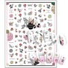 Cartoon Animal Nail Art Stickers, Unicorn Flamingo Insect Leopard Tiger