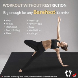 GXMMAT Large Yoga Mat 6'x4'/6'x6'/7'x5'(7mm/9mm), Extra Thick Workout Mats for Home Gym Flooring,Ultra Comfortable Non-Slip Quick Resilient Barefoot Wide Exercise Mat for Pilates,Stretching,Meditation