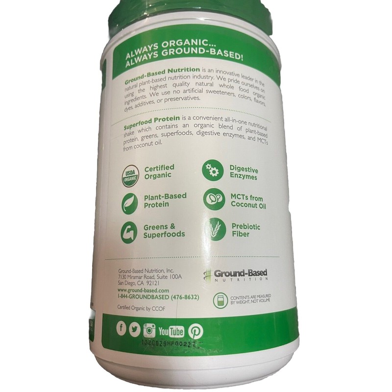 Ground-Based Nutrition Superfood Protein Plant-Based Protein Powder – Superfood Rich